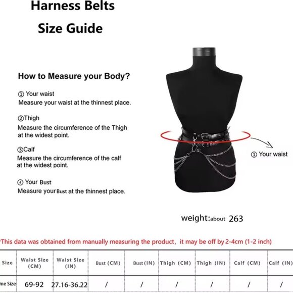 Fashion Female Street Style corset Body Chain Tassels Belt - Picture 5 of 5